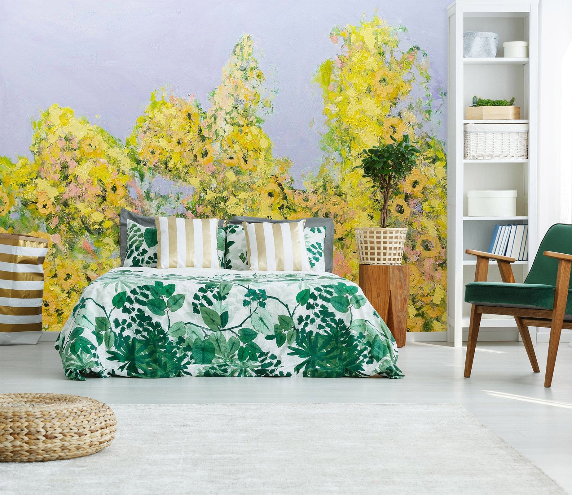 3D Yellow Flowers 242 Allan P. Friedlander Wall Mural Wall Murals Wallpaper AJ Wallpaper 2 