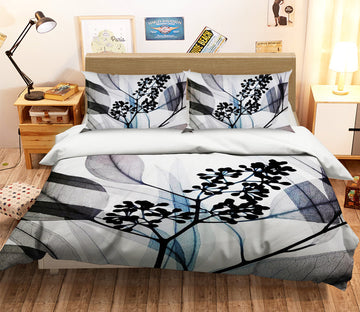 3D Black Leaves 084 Bed Pillowcases Quilt
