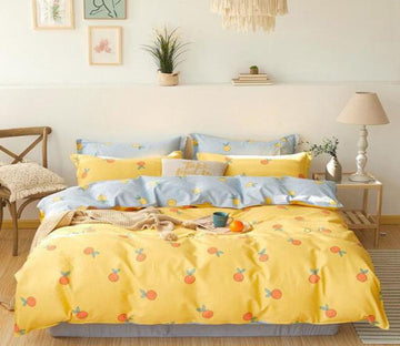 3D Yellow Orange 4136 Bed Pillowcases Quilt