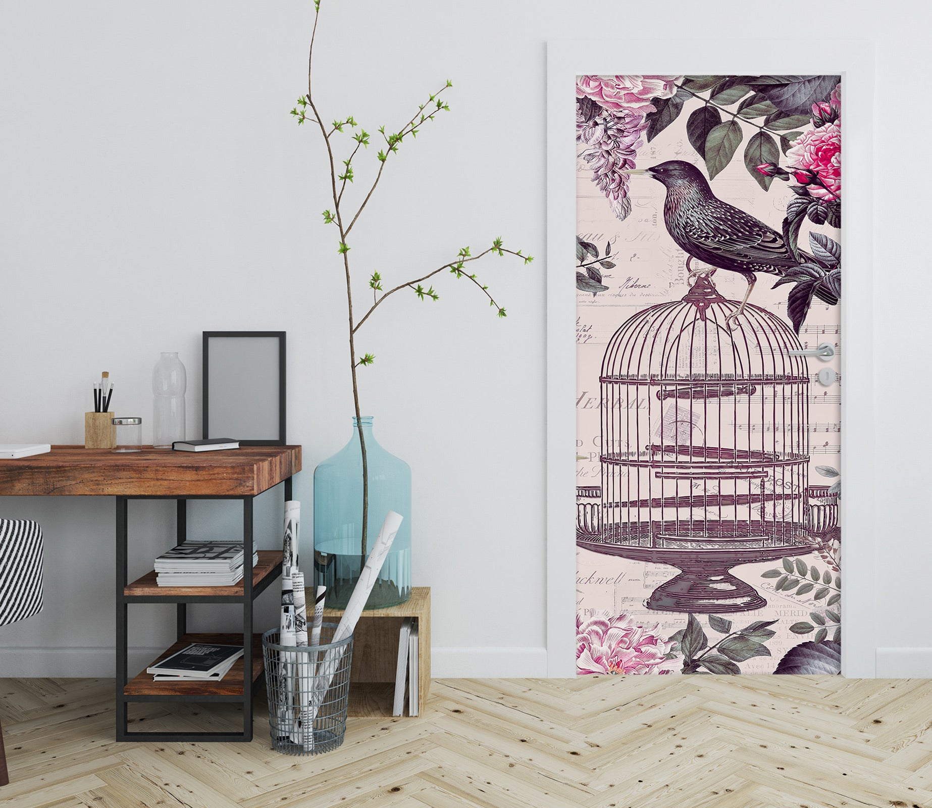 3D Flower Birdcage 11888 Andrea Haase Door Mural