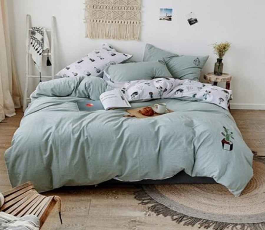 3D Green Cactus 20274 Bed Pillowcases Quilt