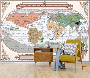 3D Color Pattern 2056 World Map Wall Murals Wallpaper AJ Wallpaper 2 