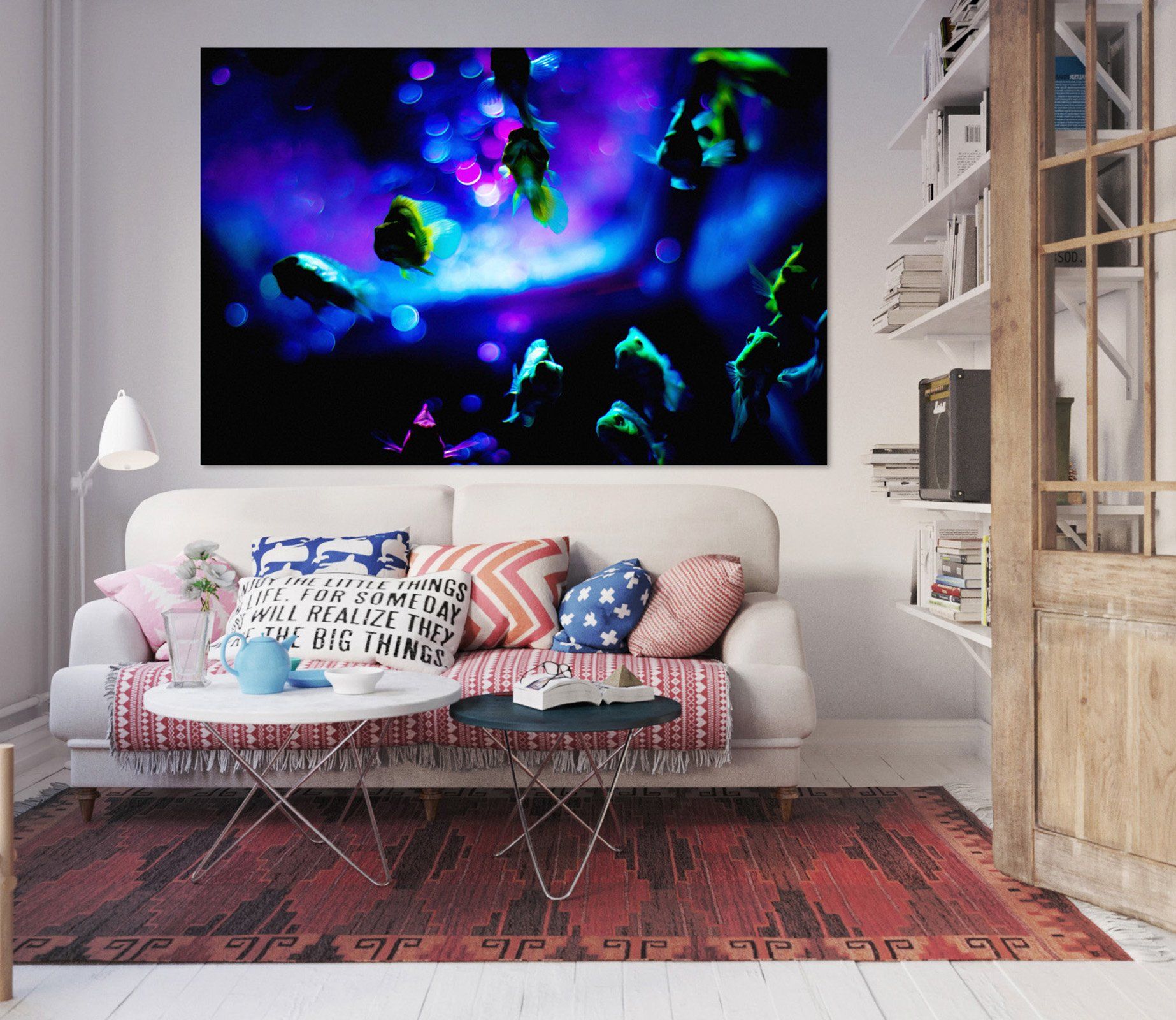 3D Blue Rays 012 Noirblanc777 Wall Sticker Wallpaper AJ Wallpaper 2 