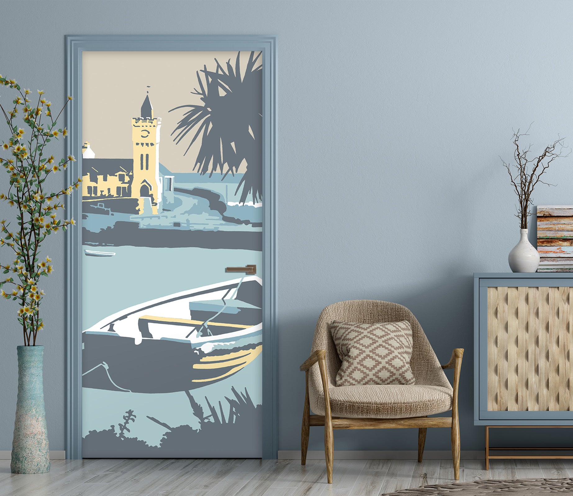 3D Ferry Clock Tower 9260 Steve Read Door Mural