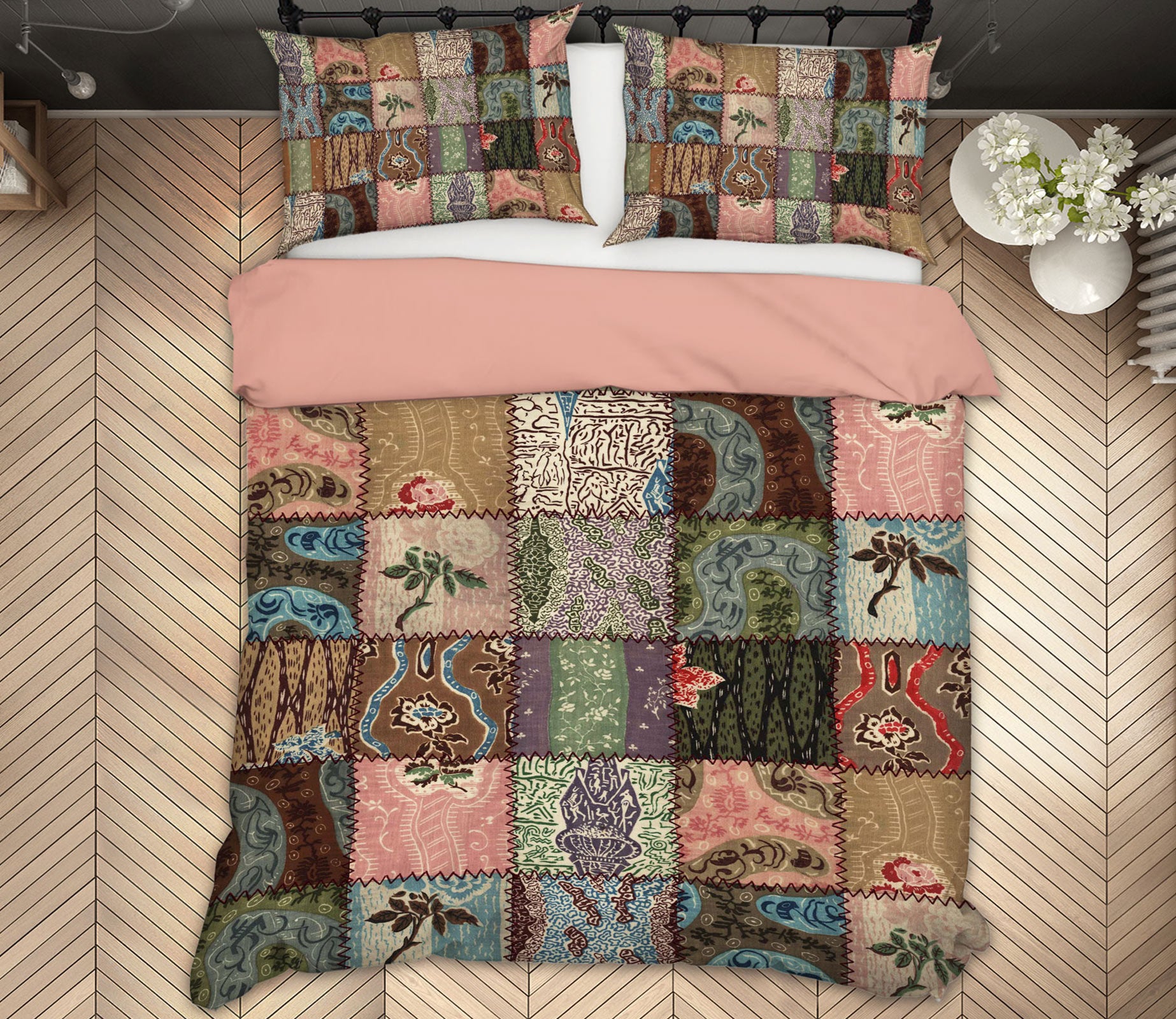 3D Cube 14008 Bed Pillowcases Quilt