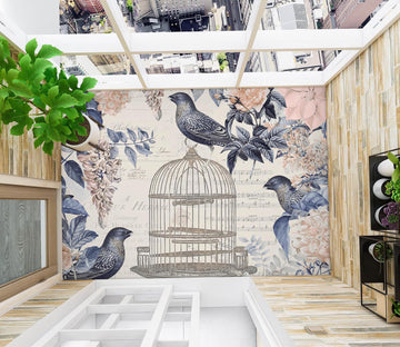3D Birdcage Flowers 140135 Andrea Haase Floor Mural