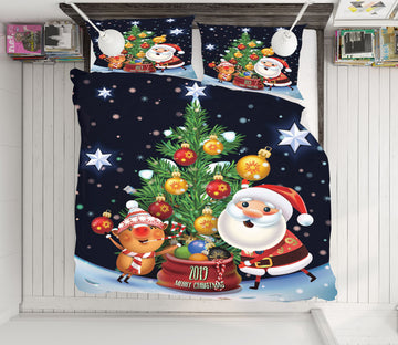 3D Santa Claus Tree Deer 51129 Christmas Quilt Duvet Cover Xmas Bed Pillowcases