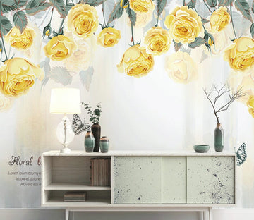 3D Yellow Rose WG150 Wall Murals Wallpaper AJ Wallpaper 2 