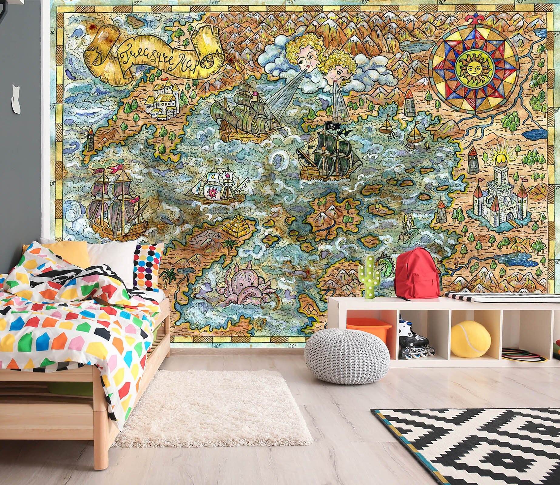 3D Sea Freight 2133 World Map Wall Murals Wallpaper AJ Wallpaper 2 