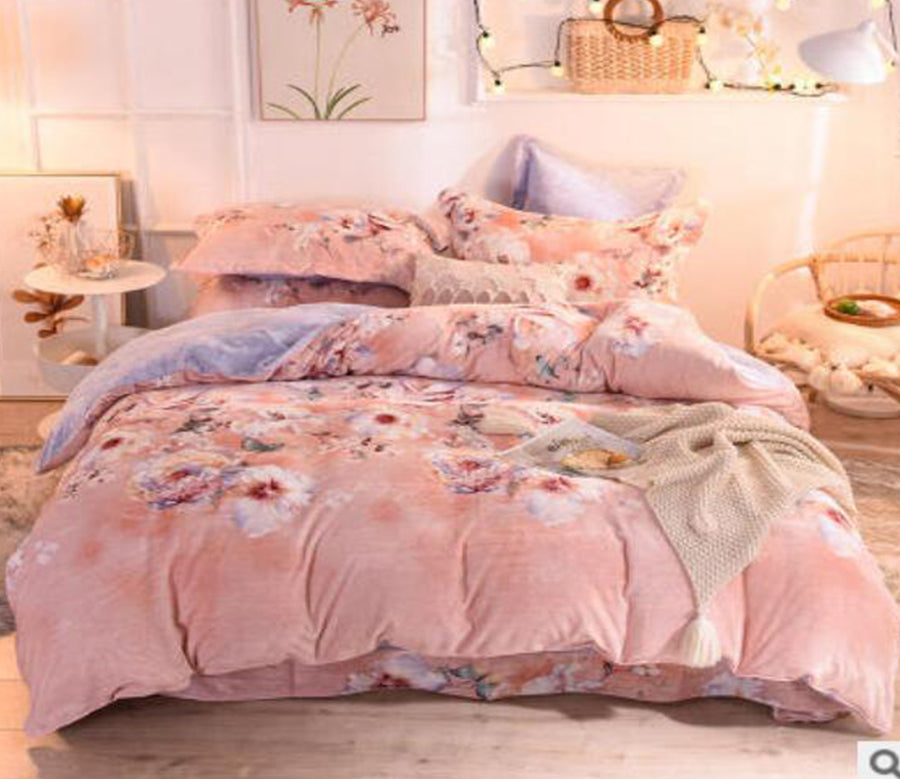 3D Pink Flower Branch 20068 Bed Pillowcases Quilt