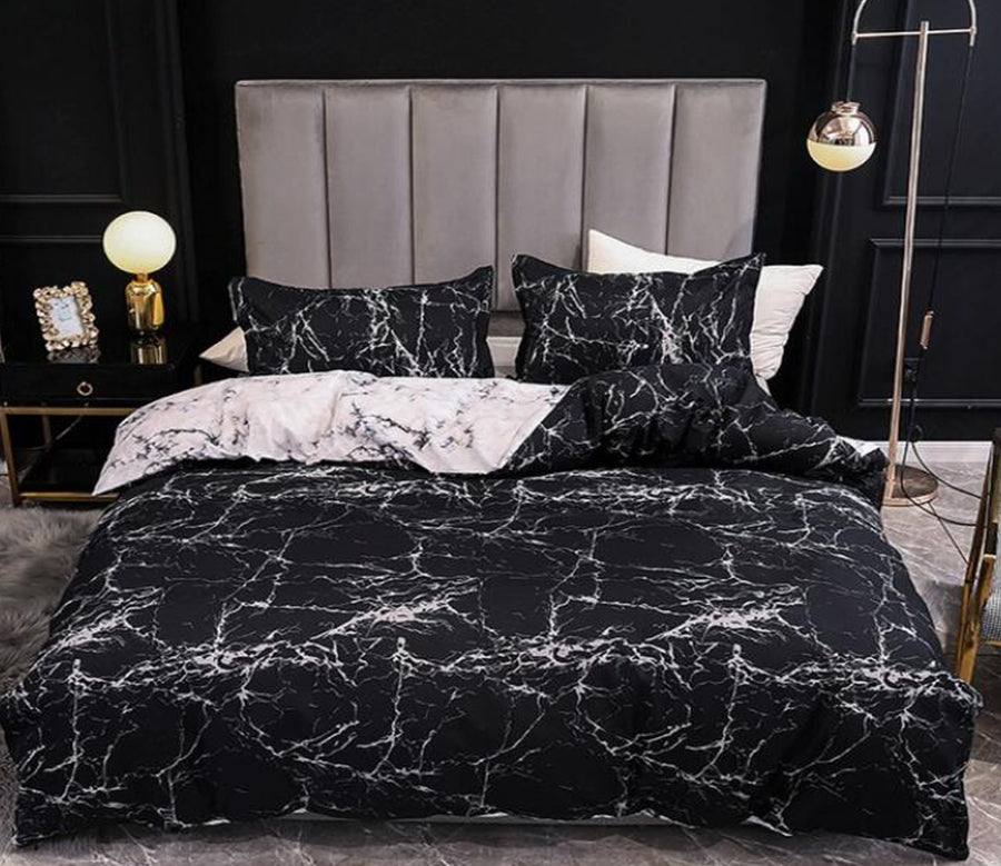 3D Black Stone Texture 13070 Bed Pillowcases Quilt