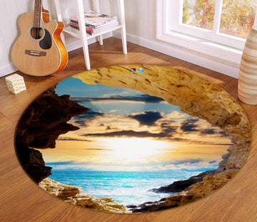 3D The Sea And The Sky 69150 Round Non Slip Rug Mat