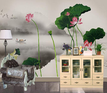 3D Lotus Leaf 570 Wall Murals Wallpaper AJ Wallpaper 2 