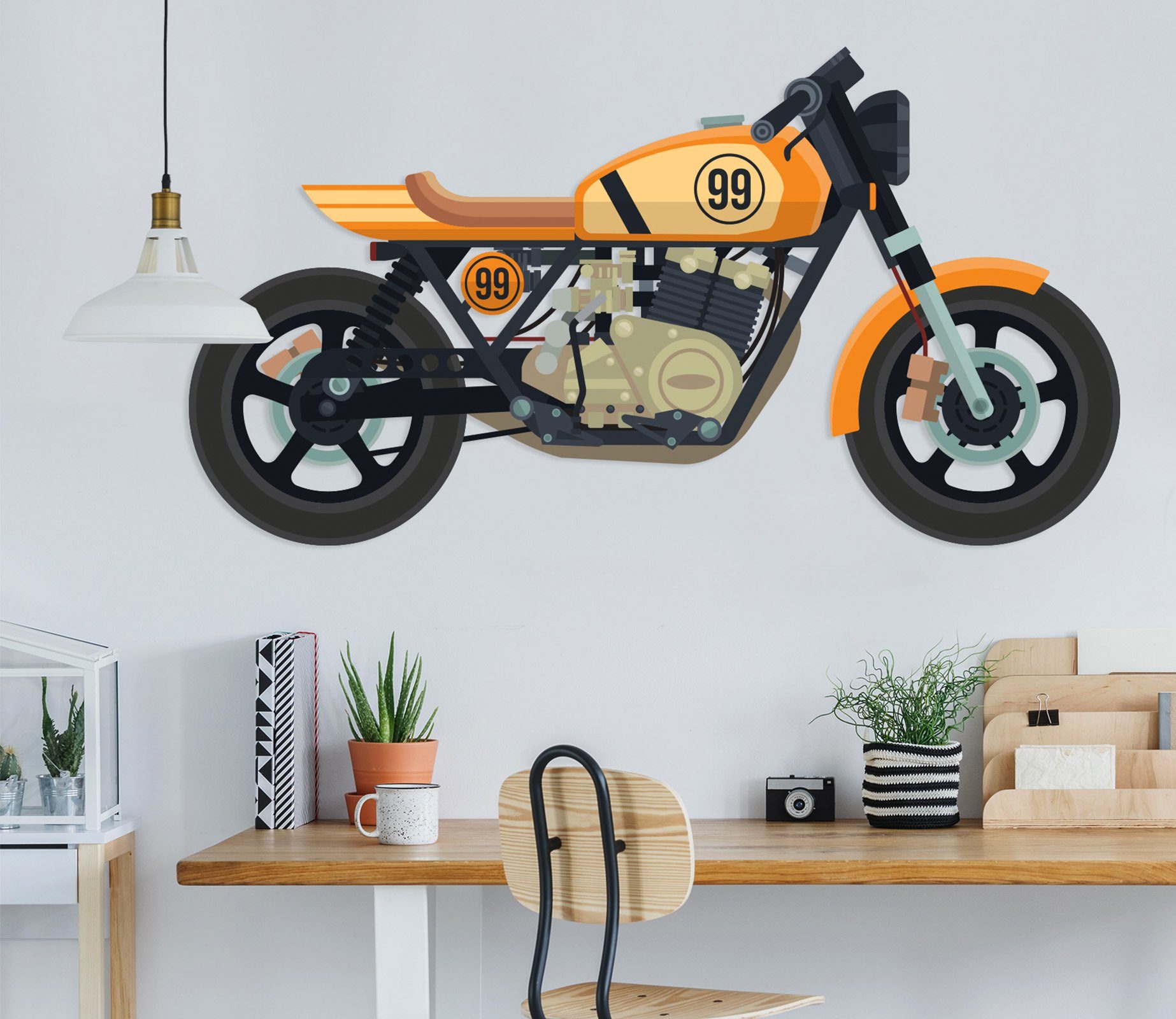 3D Yellow Motorcycle 257 Vehicles Wallpaper AJ Wallpaper 