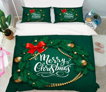 3D Circle Of Green Branches 59063 Bed Pillowcases Quilt