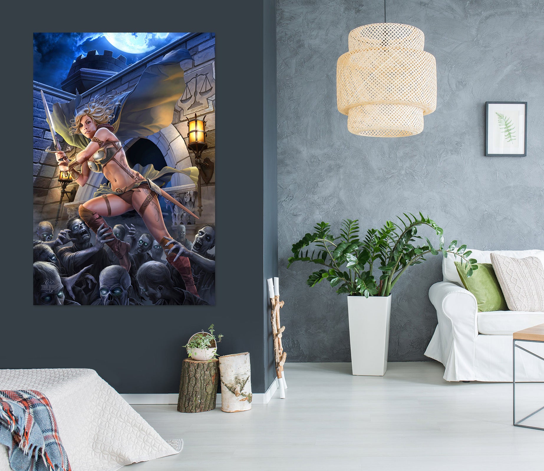 3D Female Warrior 5142 Tom Wood Wall Sticker