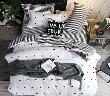3D Little Love Stripe 12053 Bed Pillowcases Quilt