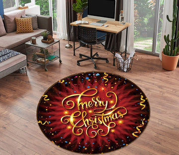 3D Letter 54201 Christmas Round Non Slip Rug Mat Xmas