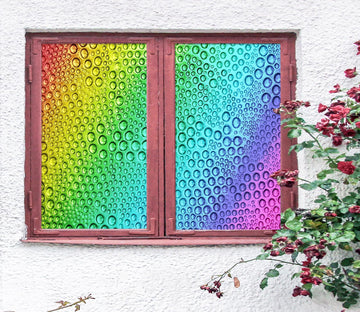 3D Rainbow Water Droplets 270 Window Film Print Sticker Cling Stained Glass UV Block