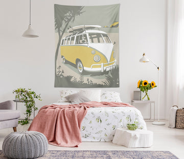 3D Yellow Car 5360 Steve Read Tapestry Hanging Cloth Hang