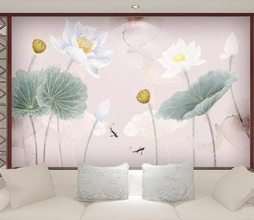 3D Lotus Pond 061 Wall Murals Wallpaper AJ Wallpaper 2 