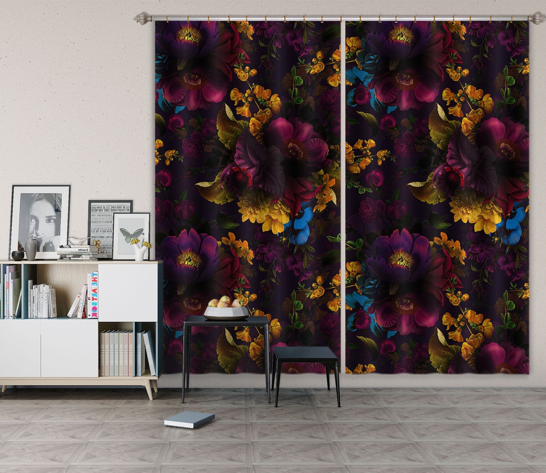 3D Painted Leaves 166 Uta Naumann Curtain Curtains Drapes Curtains AJ Creativity Home 