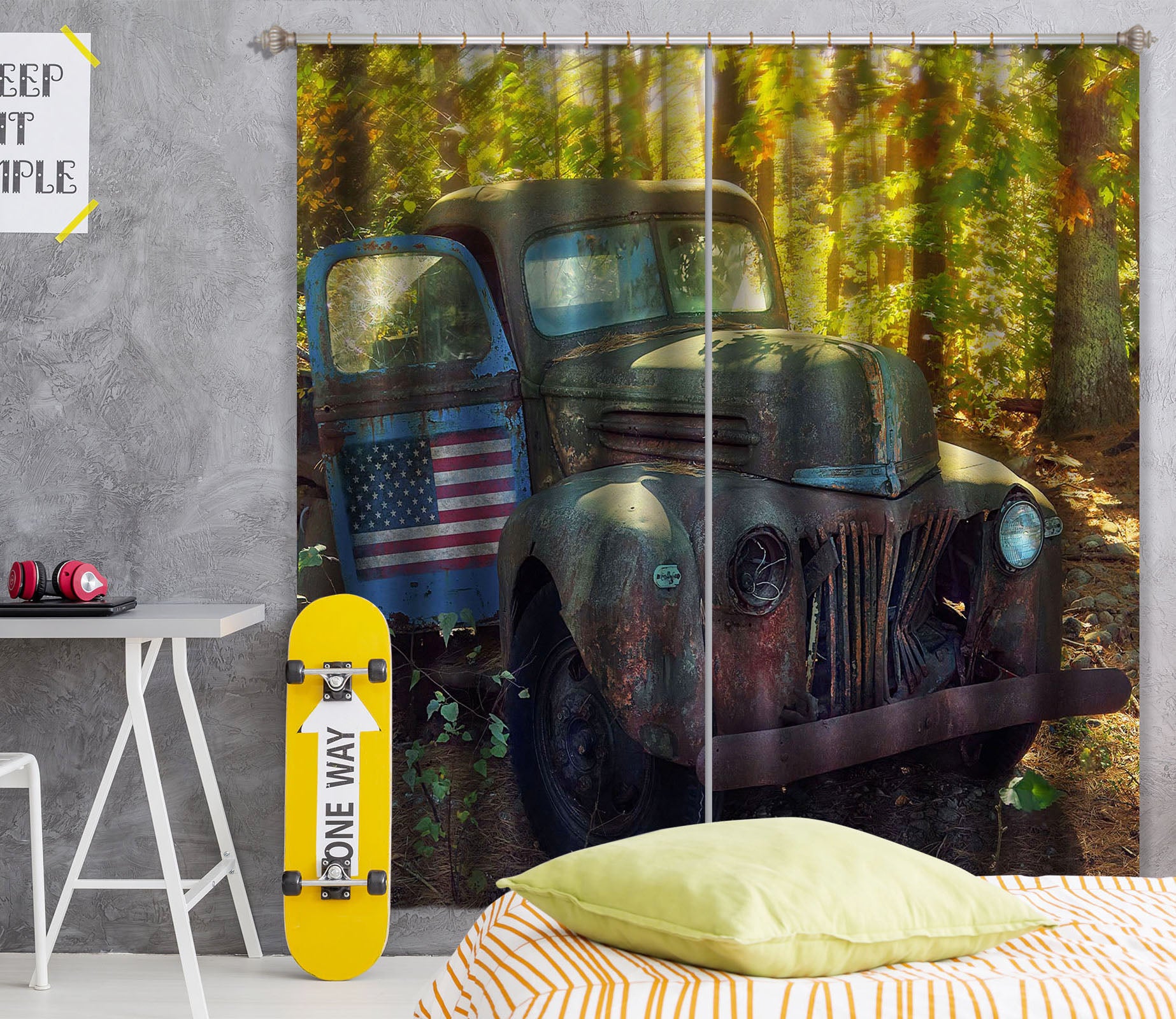 3D Scrap Car 86078 Jerry LoFaro Curtain Curtains Drapes