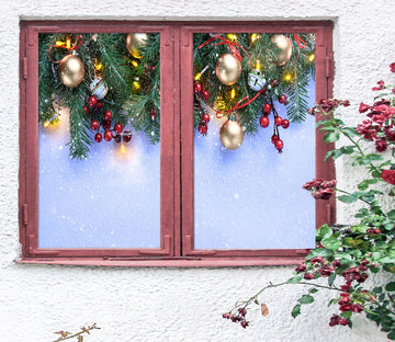 3D Christmas Pendant 43125 Christmas Window Film Print Sticker Cling Stained Glass Xmas