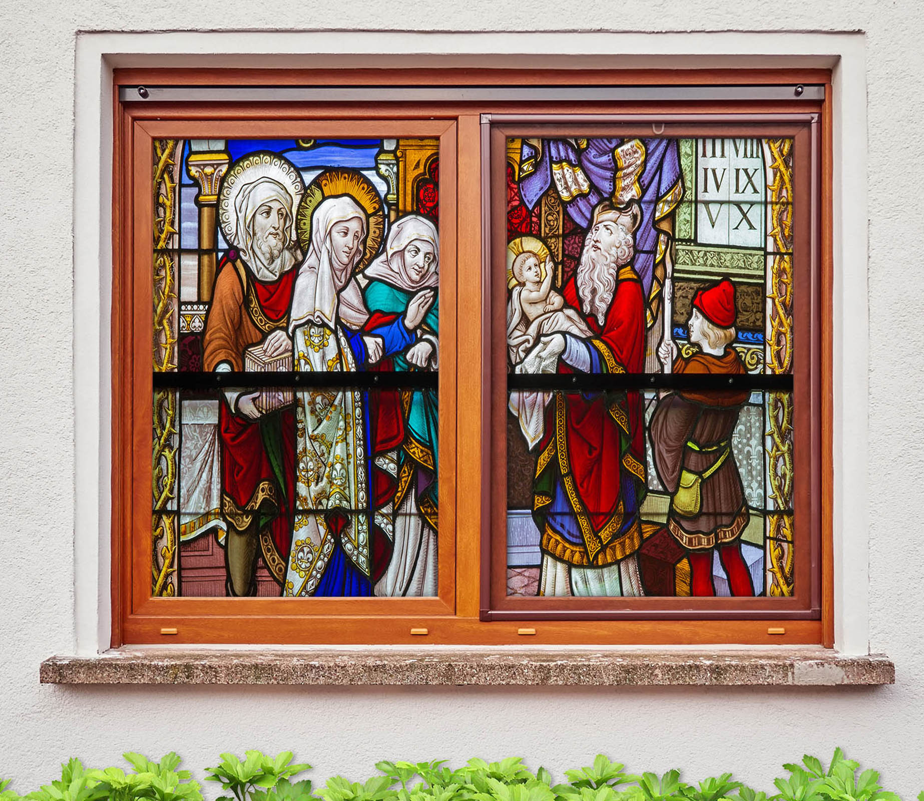 3D Praying Baby 016 Window Film Print Sticker Cling Stained Glass UV Block