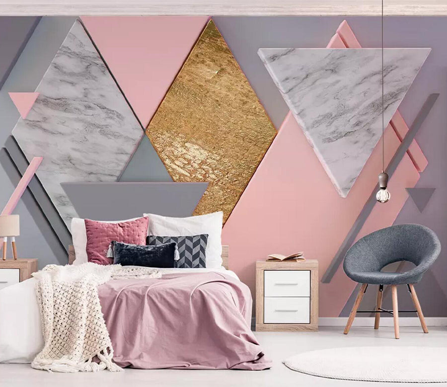 3D Marble Triangle WC537 Wall Murals