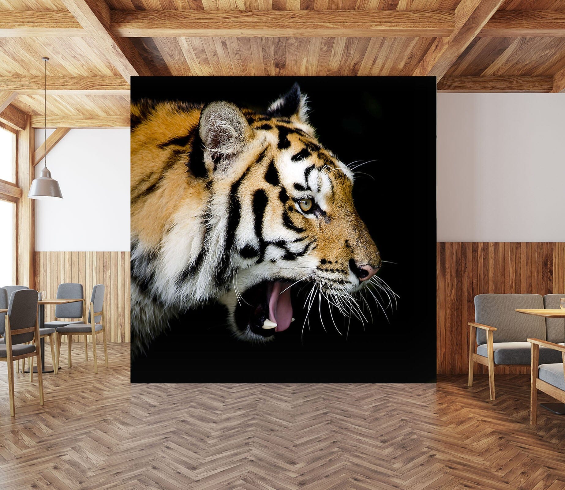 3D Tiger Mouth 180 Wall Murals Wallpaper AJ Wallpaper 2 
