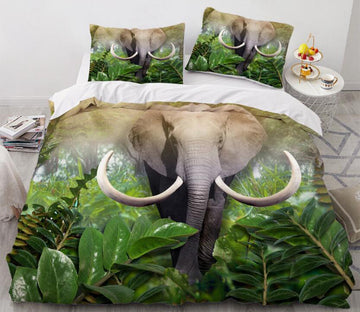 3D Elephant Forest 11132 Bed Pillowcases Quilt