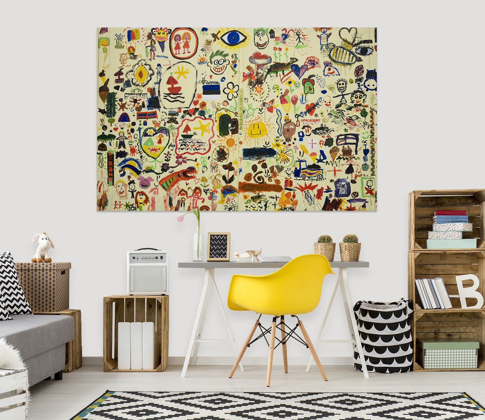 3D Crayon Drawing 1067 Wall Sticker