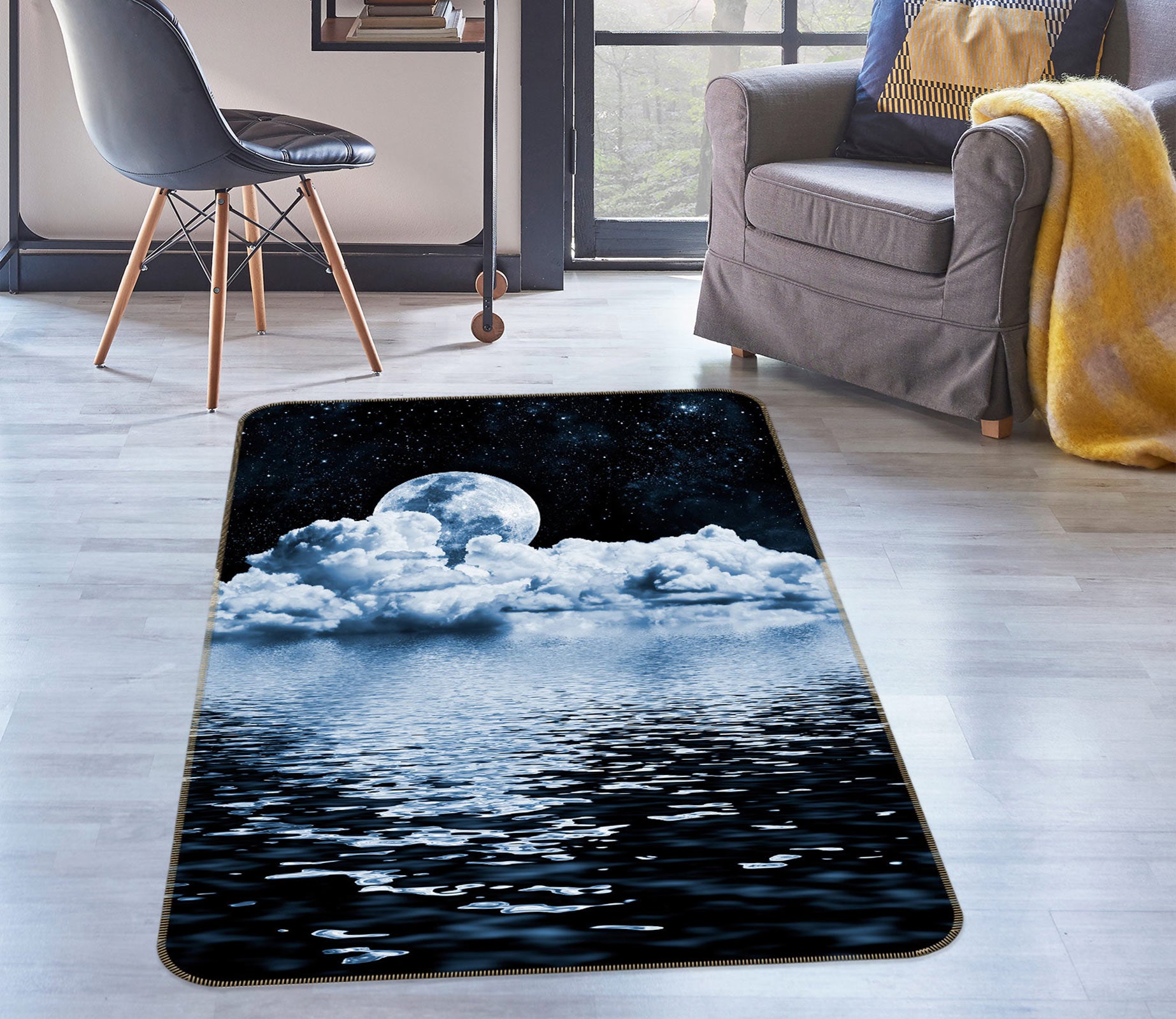 3D Moon Lake 76057 Non Slip Rug Mat