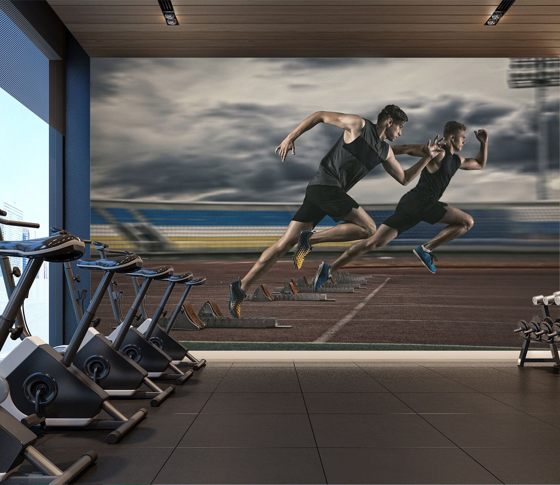 3D Race Running 312 Wall Murals Wallpaper AJ Wallpaper 2 