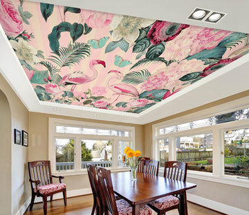3D Flamingo Butterfly 976 Andrea Haase Ceiling Wallpaper Murals