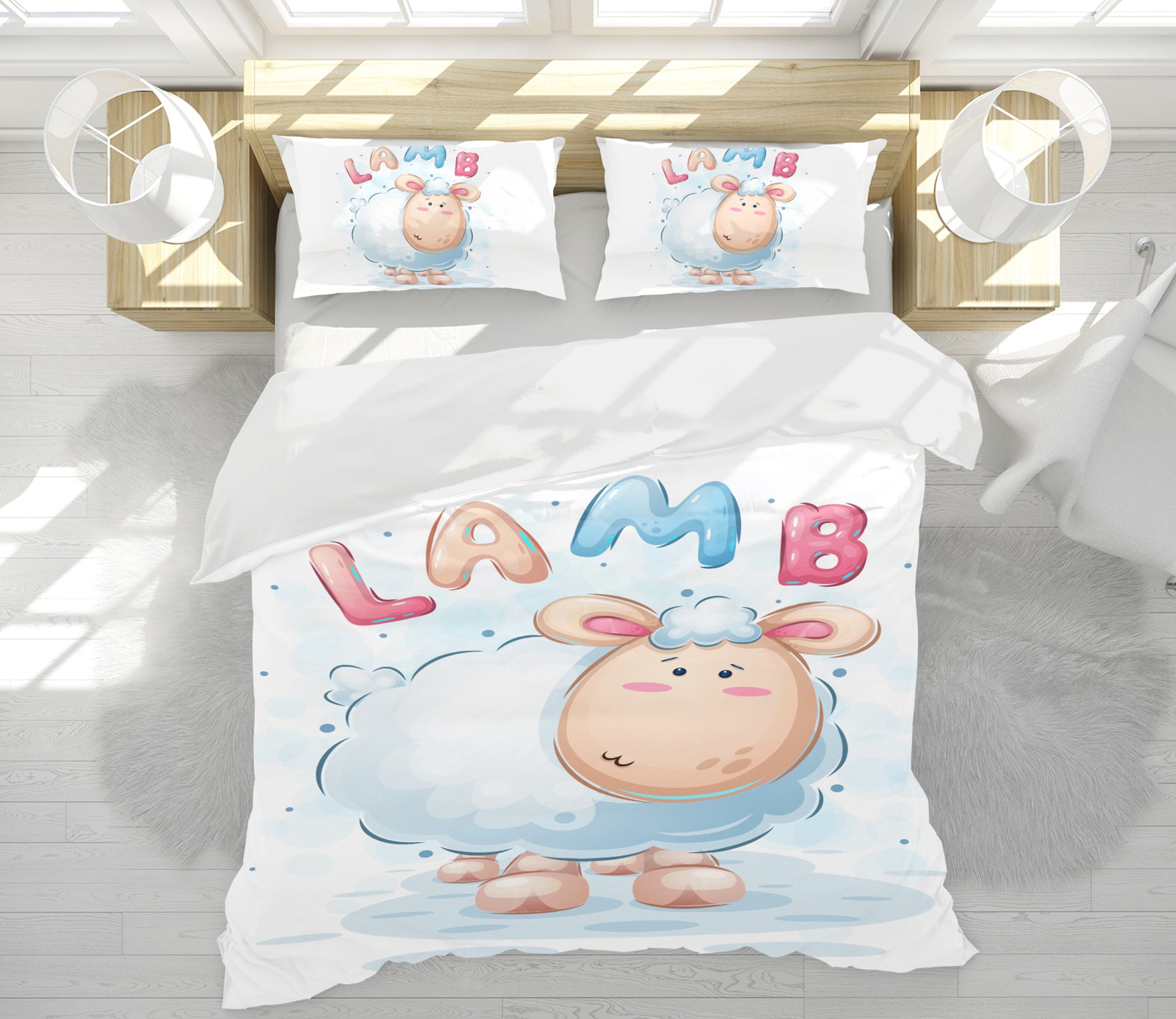 3D Cartoon Sheep 61020 Bed Pillowcases Quilt