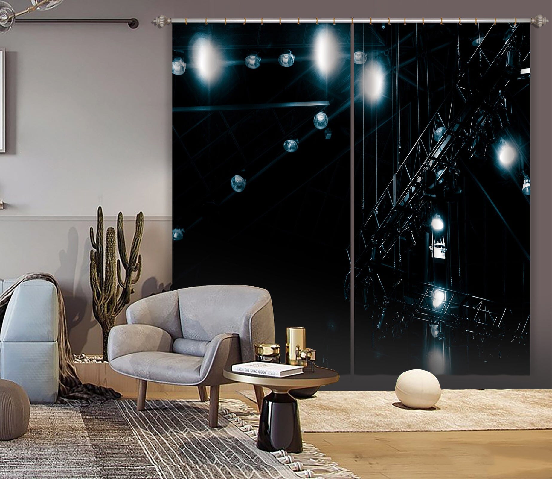 3D Bright Light 051 Noirblanc777 Curtain Curtains Drapes Curtains AJ Creativity Home 