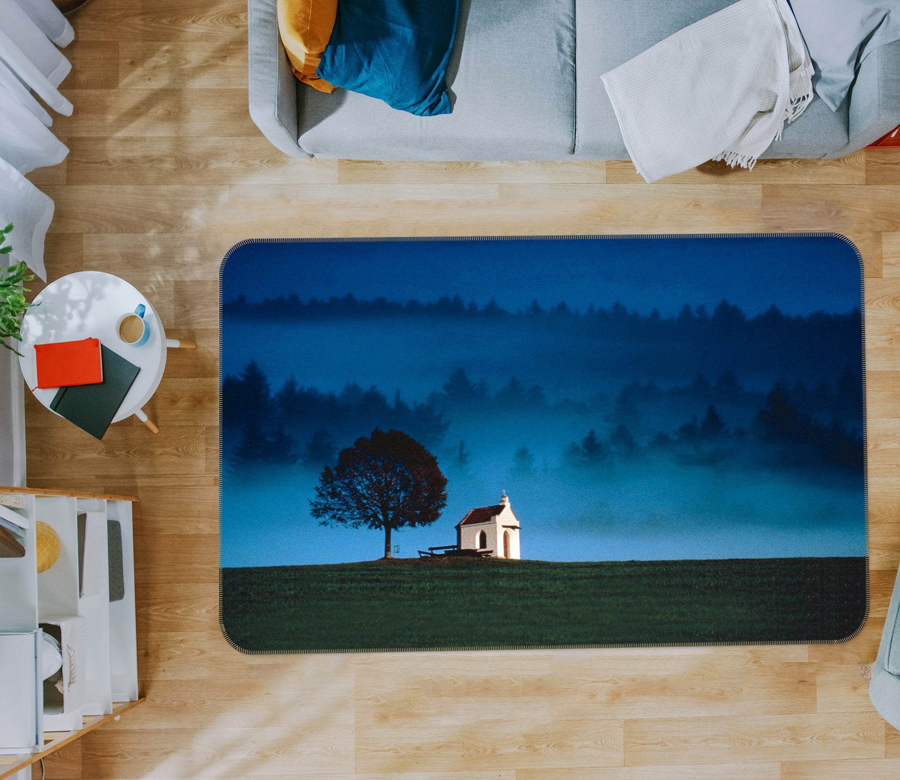 3D Night Tree House 75174 Non Slip Rug Mat