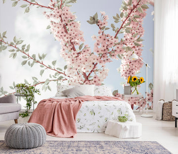 3D Pink Flower Branch 6240 Assaf Frank Wall Mural Wall Murals