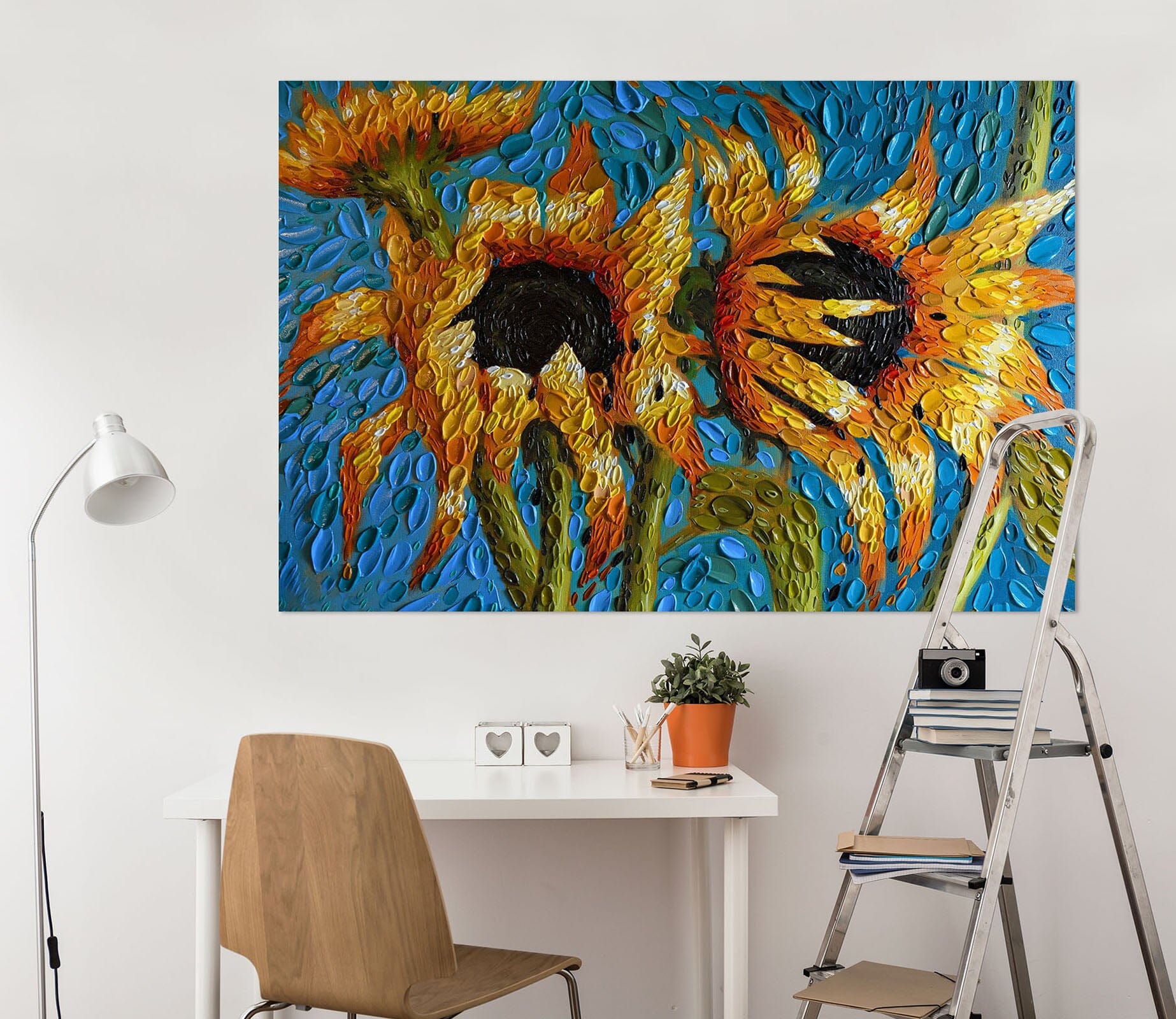 3D Sunflower 033 Dena Tollefson Wall Sticker Wallpaper AJ Wallpaper 2 