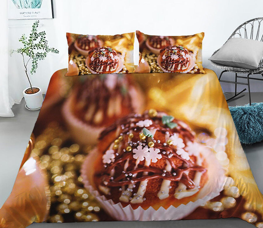 3D Christmas Cake 46035 Christmas Quilt Duvet Cover Xmas Bed Pillowcases