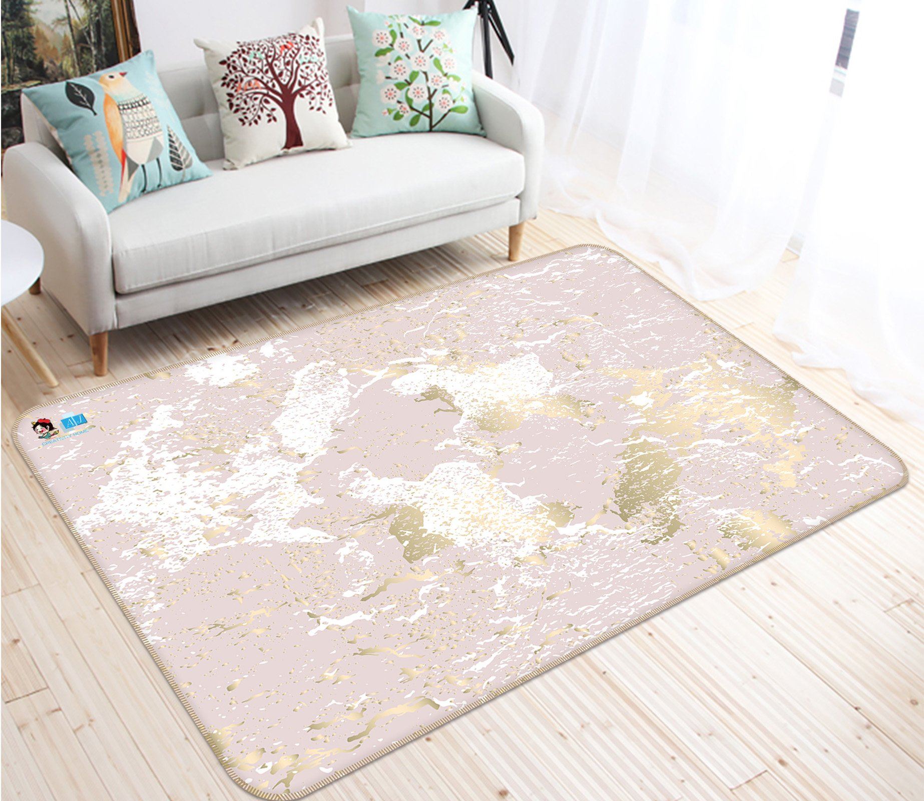 3D Pink Marble Texture 348 Non Slip Rug Mat Mat AJ Creativity Home 