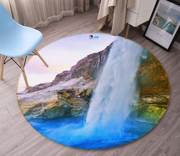 3D Waterfall 69108 Round Non Slip Rug Mat