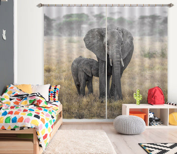 3D Steppe Elephant 114 Marco Carmassi Curtain Curtains Drapes Curtains AJ Creativity Home 