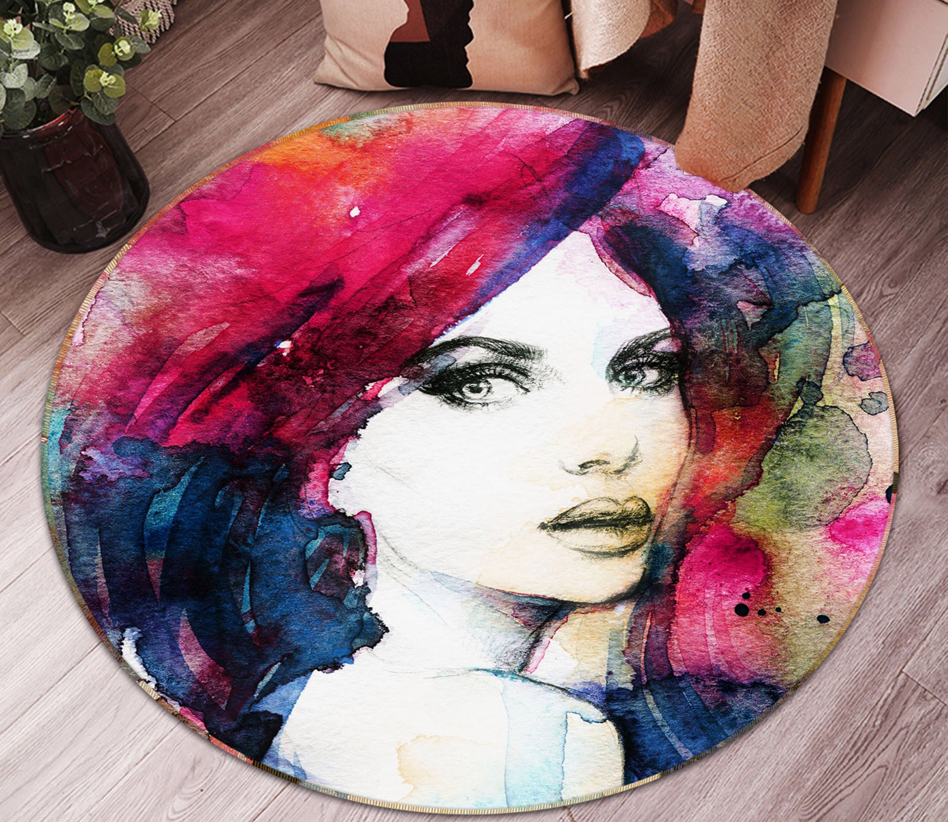 3D Beauty 36228 Round Non Slip Rug Mat