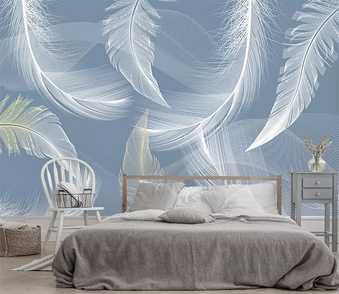 3D White Feather 1400 Wall Murals Wallpaper AJ Wallpaper 2 