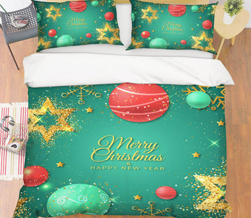 3D Red Green Ball 60214 Bed Pillowcases Quilt
