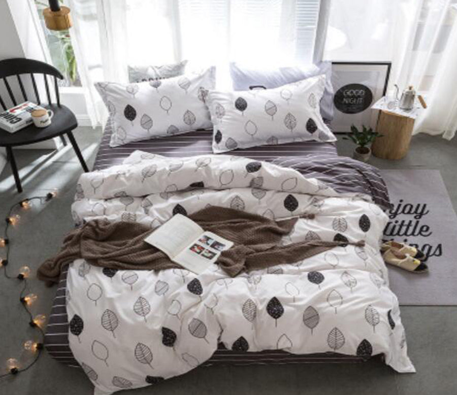 3D Black Ash Leaves 4016 Bed Pillowcases Quilt