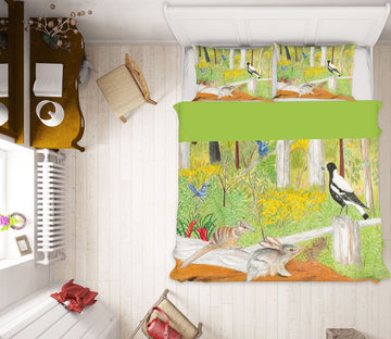 3D Forest Pigeon 029 Michael Sewell Bedding Bed Pillowcases Quilt Quiet Covers AJ Creativity Home 